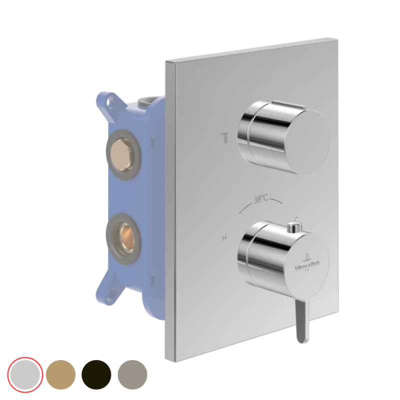 Façade thermostatique 2 voies VILLEROY ET BOCH Conum + corps encastré | Batinea