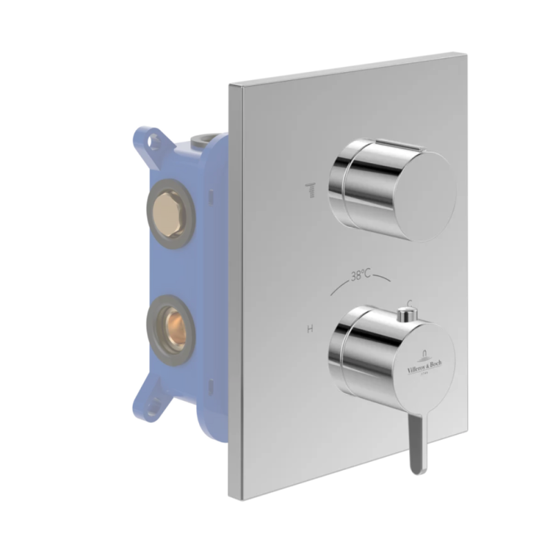Façade thermostatique 2 voies VILLEROY ET BOCH Conum + corps encastré | Batinea
