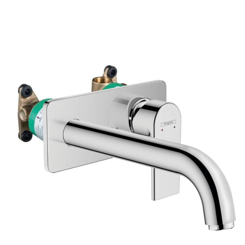 Mitigeur mural lavabo HANSGROHE, Vernis Shape + Corps encastré | Batinea