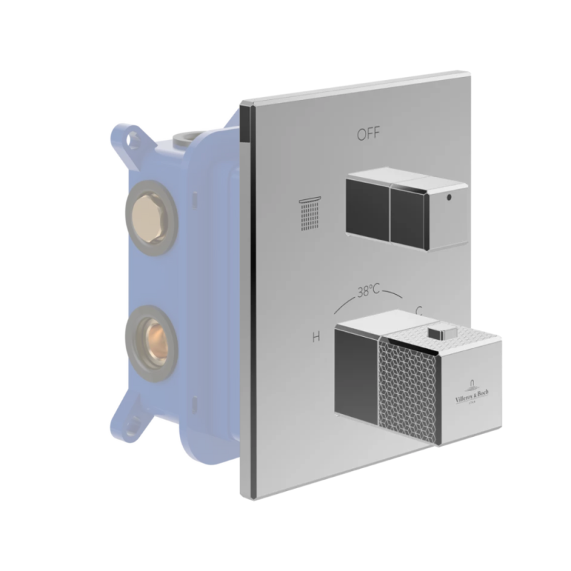 Façade robinet encastré thermostatique 2 sorties VILLEROY ET BOCH Mettlach + corps encastré