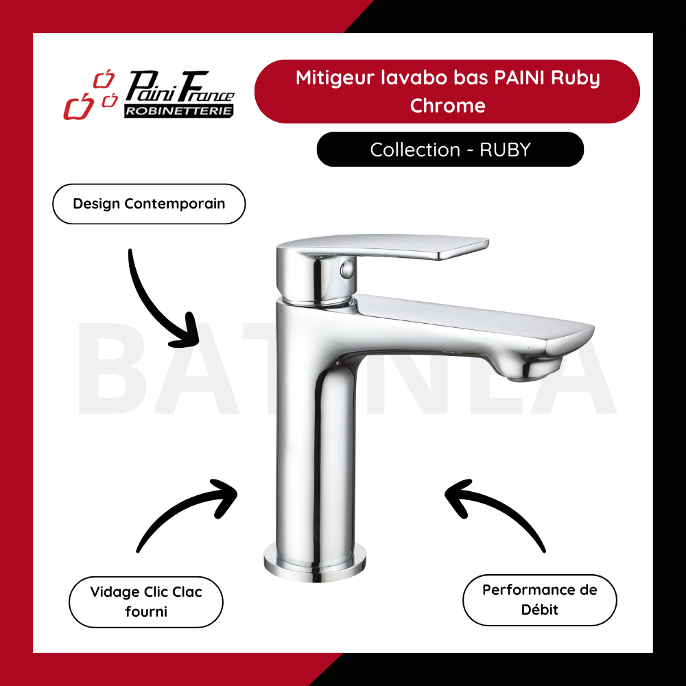 Les points forts du Mitigeur lavabo bas PAINI Ruby Chrome
