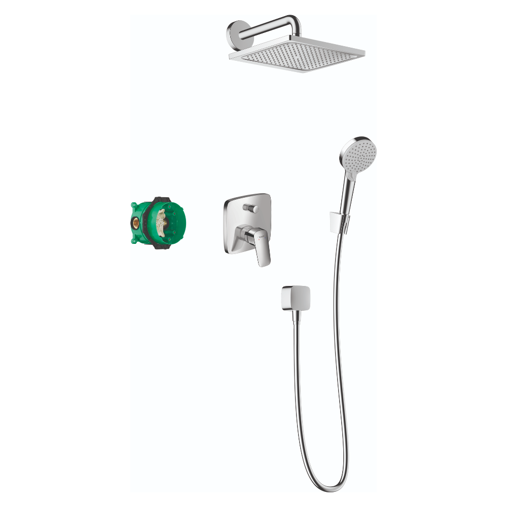 Colonne de douche mécanique encastrée HANSGROHE Logis chromé