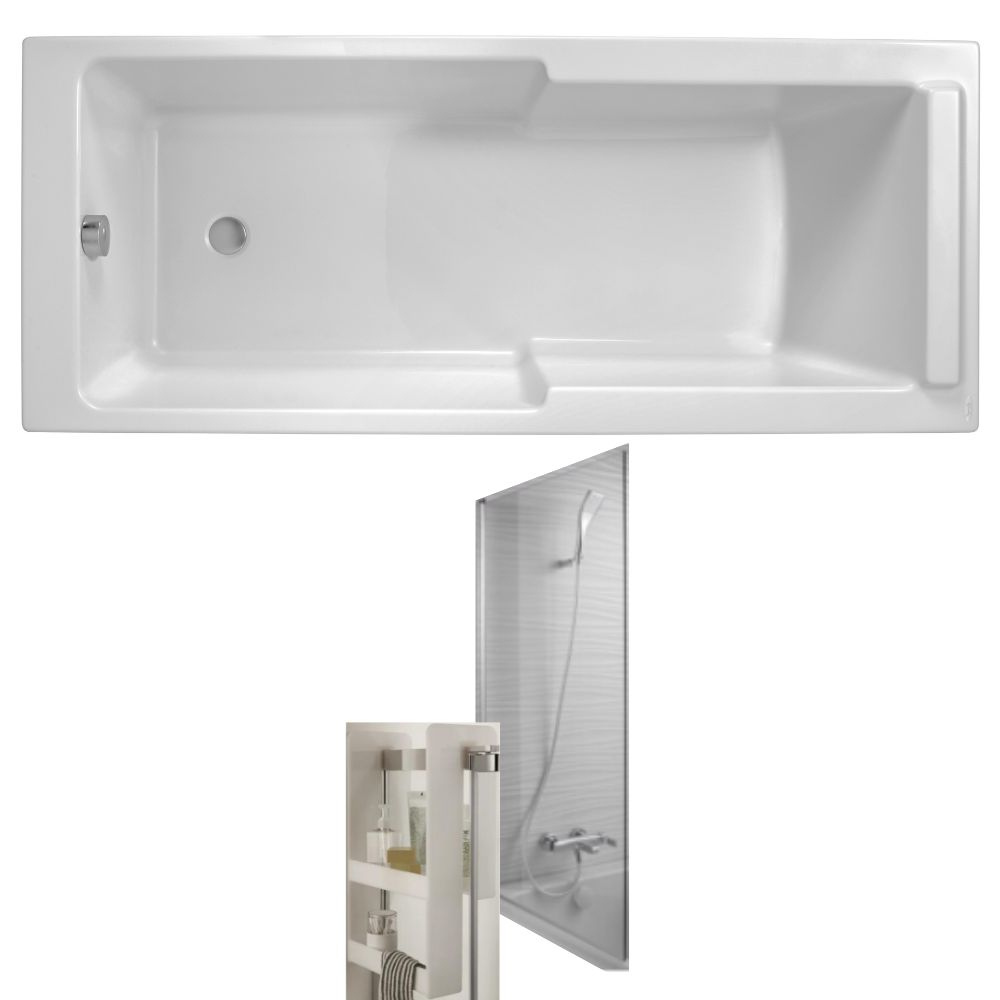 Baignoire bain douche 170 X 70 JACOB DELAFON Ensemble Struktura + pare bain acrylique