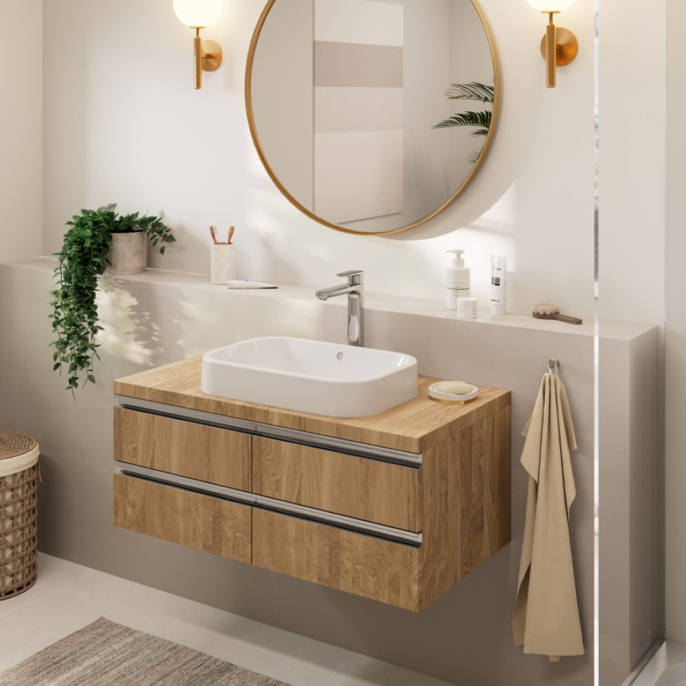 Visuel d'ambiance mitigeur lavabo HANSGROHE Vernis blend 190 sans tirette ni vidage chromé