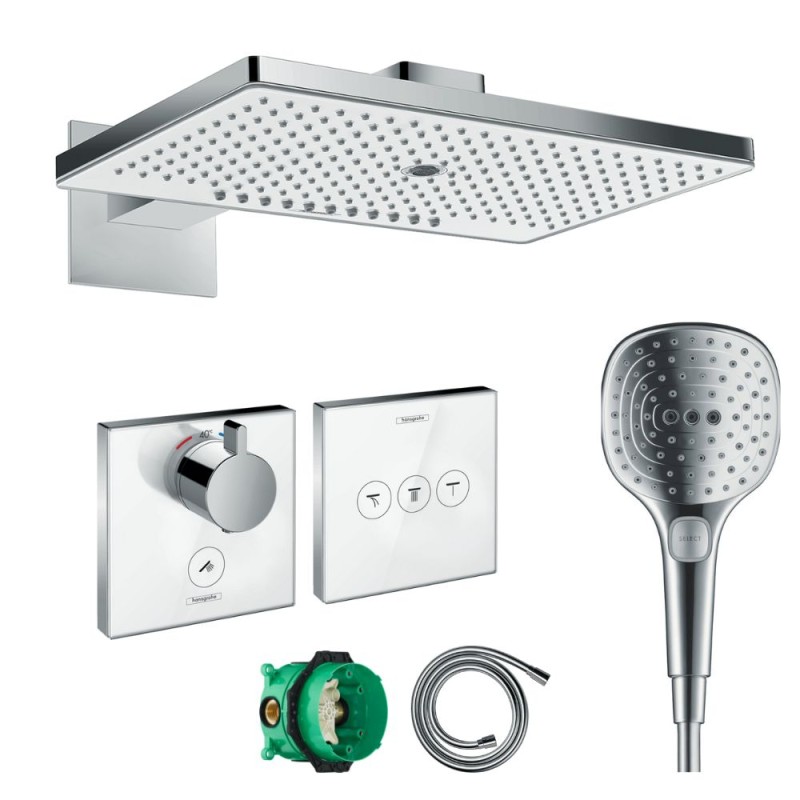 Colonne de douche encastrée thermostatique HANSGROHE Rainmaker Select 3 jets