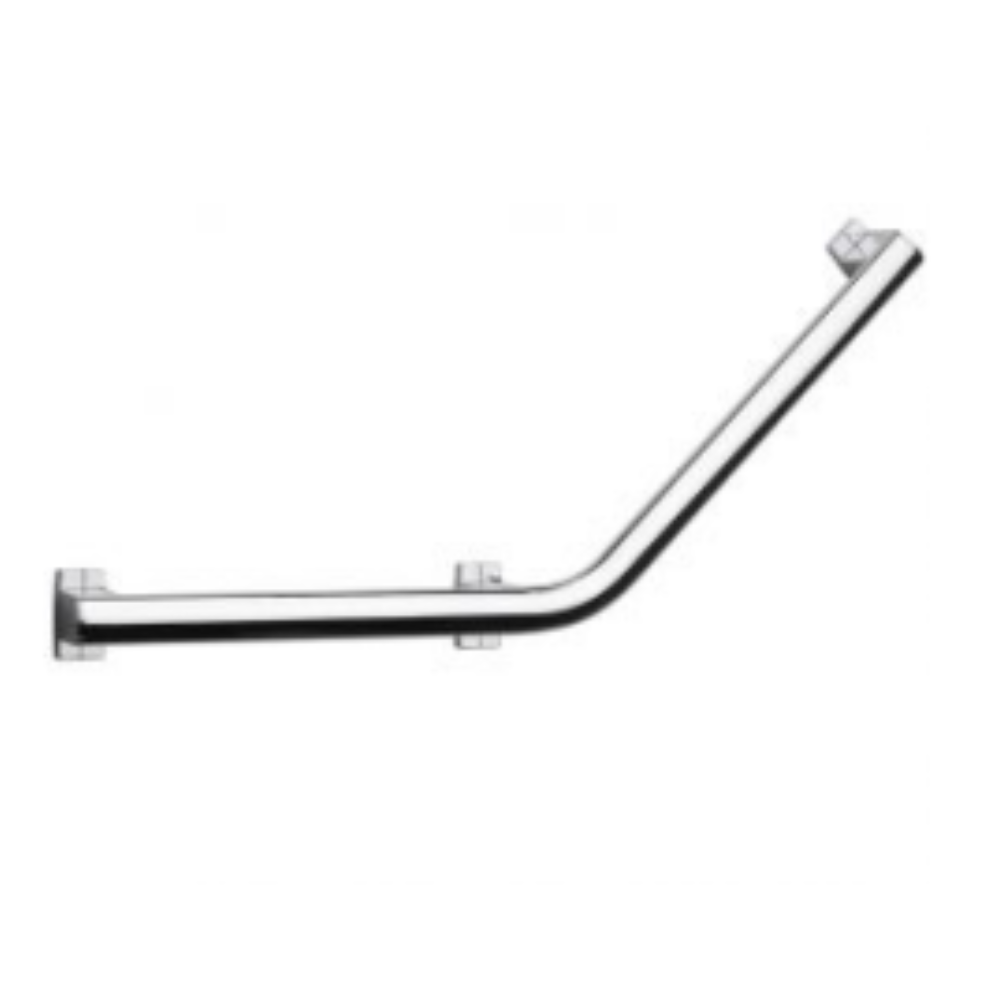 Barre coudée PMR PELLET Design 135° aluminium anodisé brillant caches résine chromée