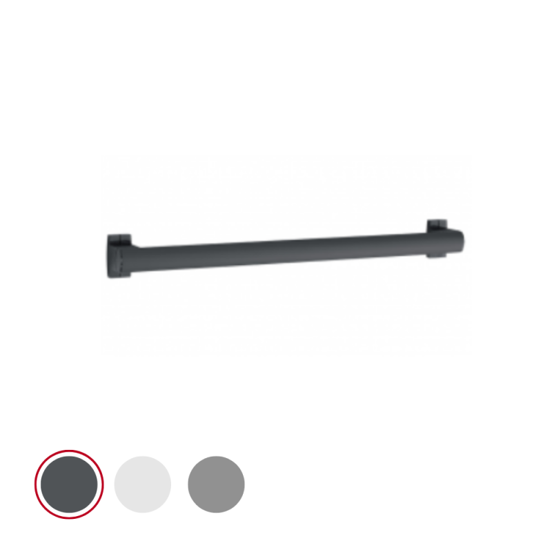 Barre droite PMR PELLET Design 60 cm aluminium époxy gris caches résine gris anthracite

