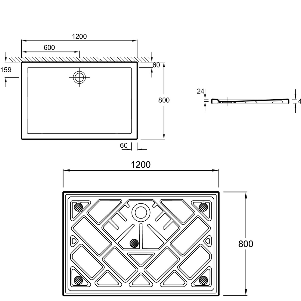 Receveur de douche 120 x 80 JACOB DELAFON Gaspard | Batinea