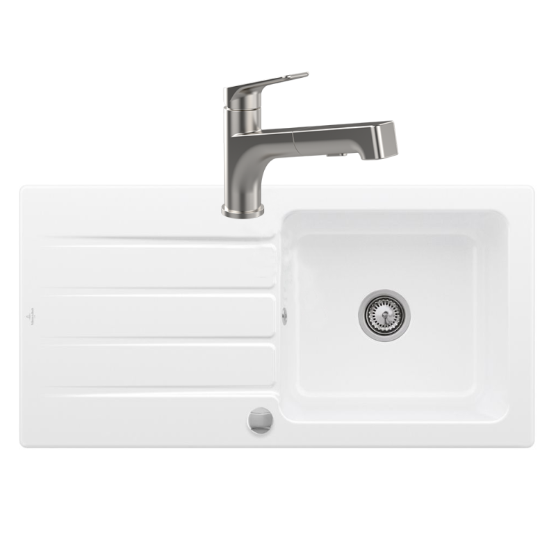 Présentation de l'Evier VILLEROY ET BOCH Architectura 60 + Robinet de cuisine Junis Shower