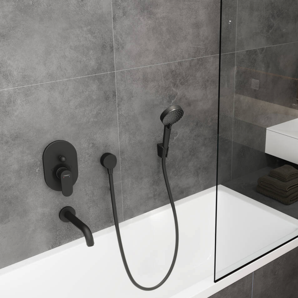 Ambiance bain Pommeau de douche HANSGROHE Vernis Blend 100 Vario noir mat