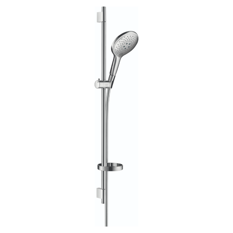 Set de douche 150 3jet avec barre Unica'S puro 90 cm et porte-savon chromé Hansgrohe Raindance Select S 27803000 |Batinea