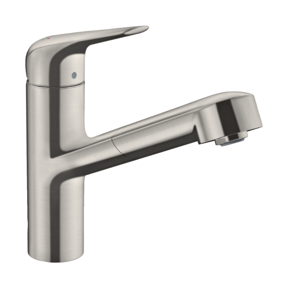 Robinet de cuisine avec douchette HANSGROHE Focus M42 150 sBox aspect acier inox