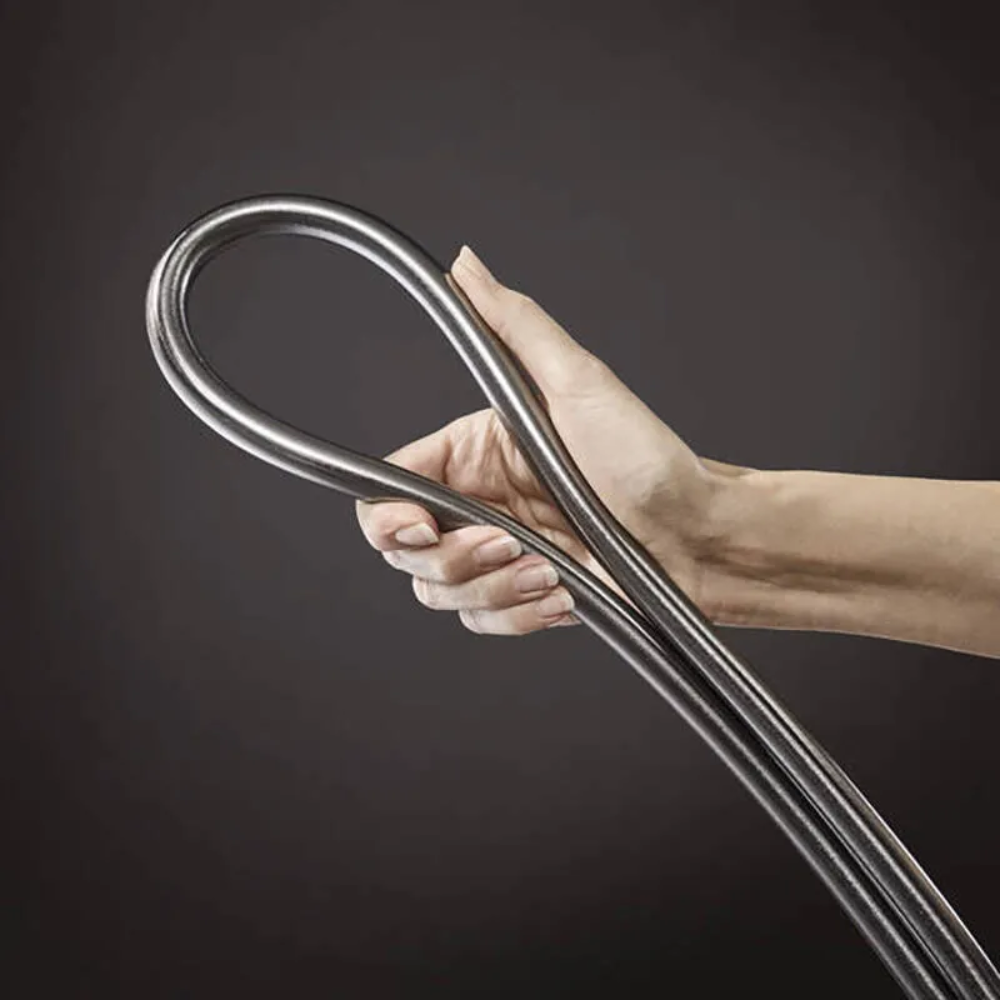 Démonstration pliage Flexible de douche 125 Noir chromé brossé