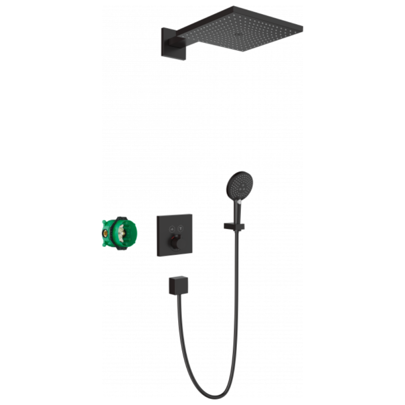 Pack encastré HANSGROHE Raindance E avec mitigeur thermostatique ShowerSelect noir mat 27939670 | Batinea