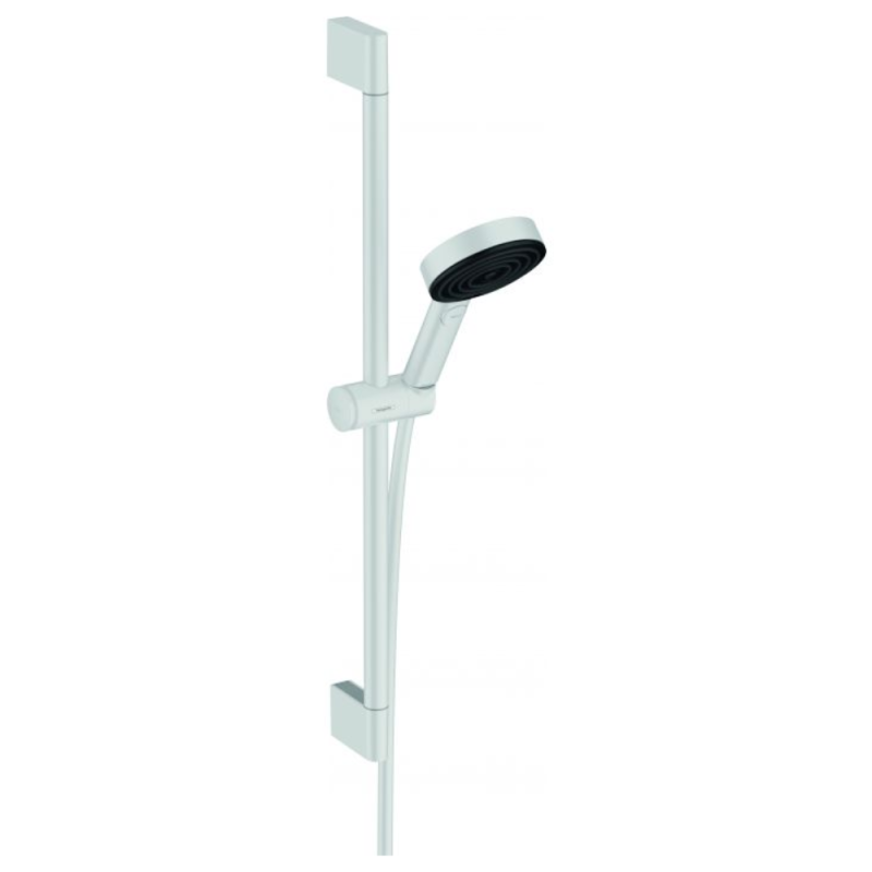 Set de douche 105 3jet Relaxation avec barre C 65 cm blanc mat Hansgrohe Pulsify Select 24160700 |Batinea
