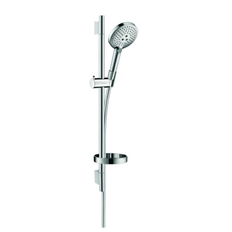 Set de douche 120 3jet avec barre Unica'S puro 65 cm et porte-savon chromé Hansgrohe Raindance Select S 26630000 |Batinea