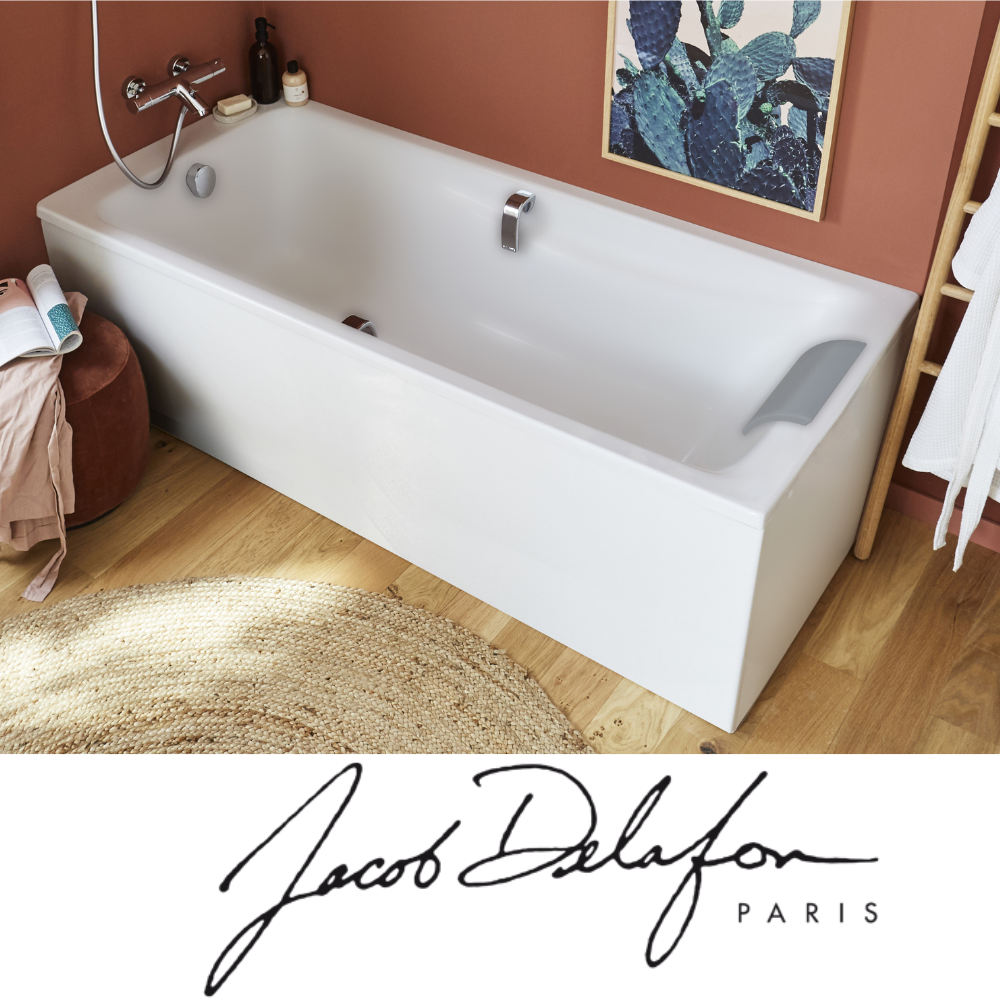 Pack baignoire droite JACOB DELAFON Odéon up + pare bain 2 volets