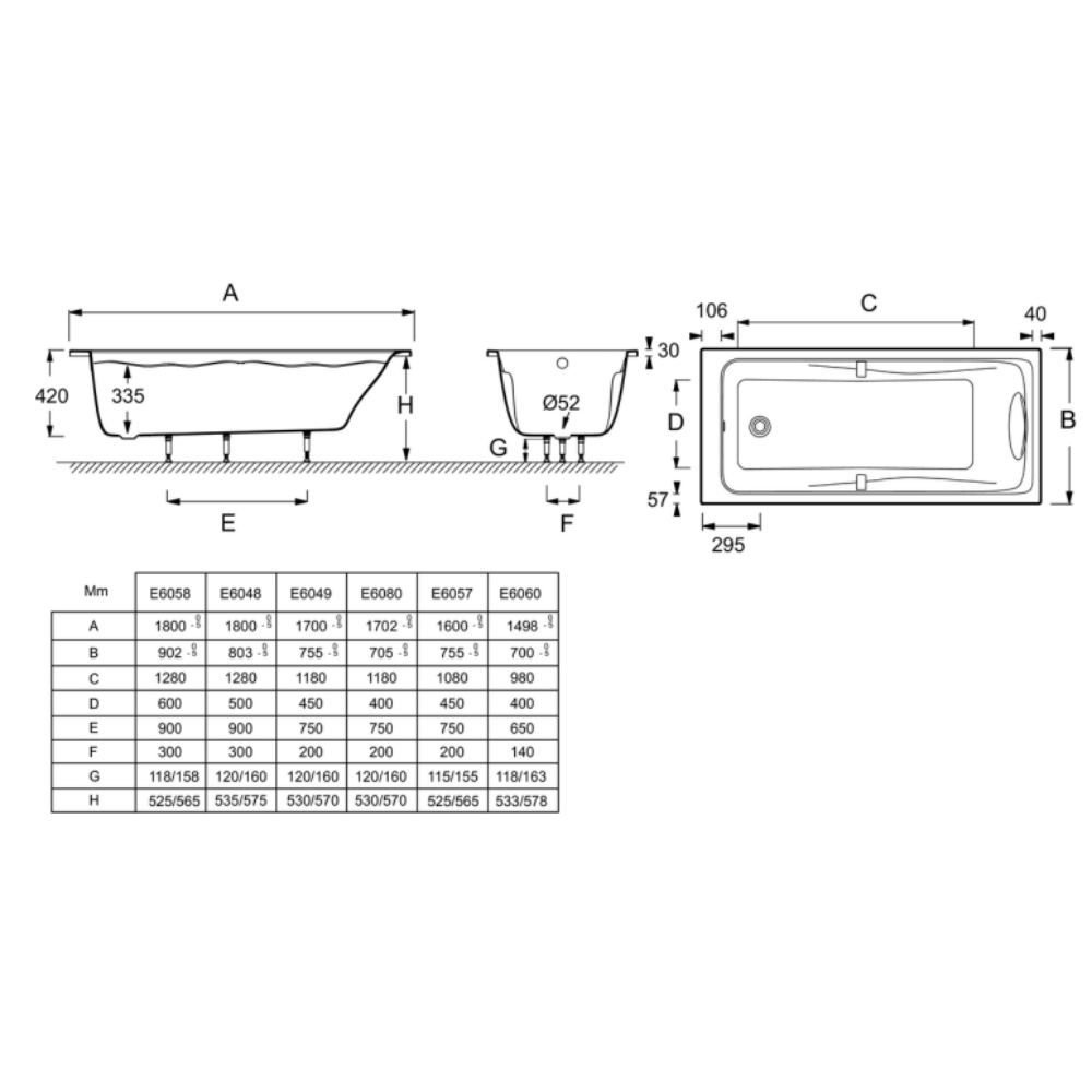 Baignoire droite JACOB DELAFON Odéon up, ultra confortable + pare bain | Batinea