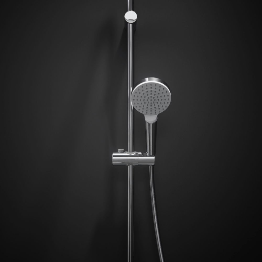 Présentation pommeau de douche HANSGROHE Crometta EcoSmart blanc/chromé