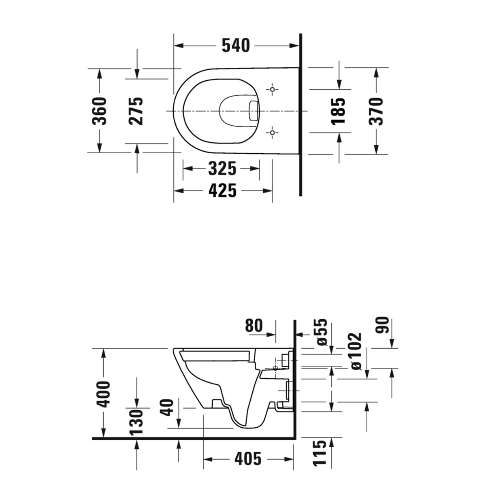 Pack WC suspendu sans bride DURAVIT D-Neo + bâti support GROHE Rapid SL Projet + abattant + plaque  | Batinea