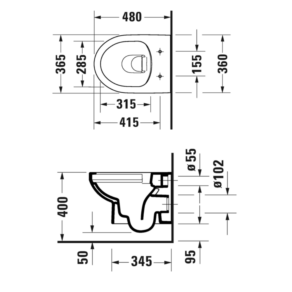 Pack WC suspendu sans bride compact DURAVIT Duravit No.1 + bâti support GROHE Rapid SL Projet + abattant + plaque  | Batinea