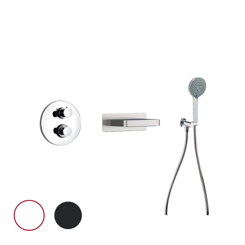 Présentation du Pack mitigeur bain douche thermostatique encastré rond PAINI Ruby