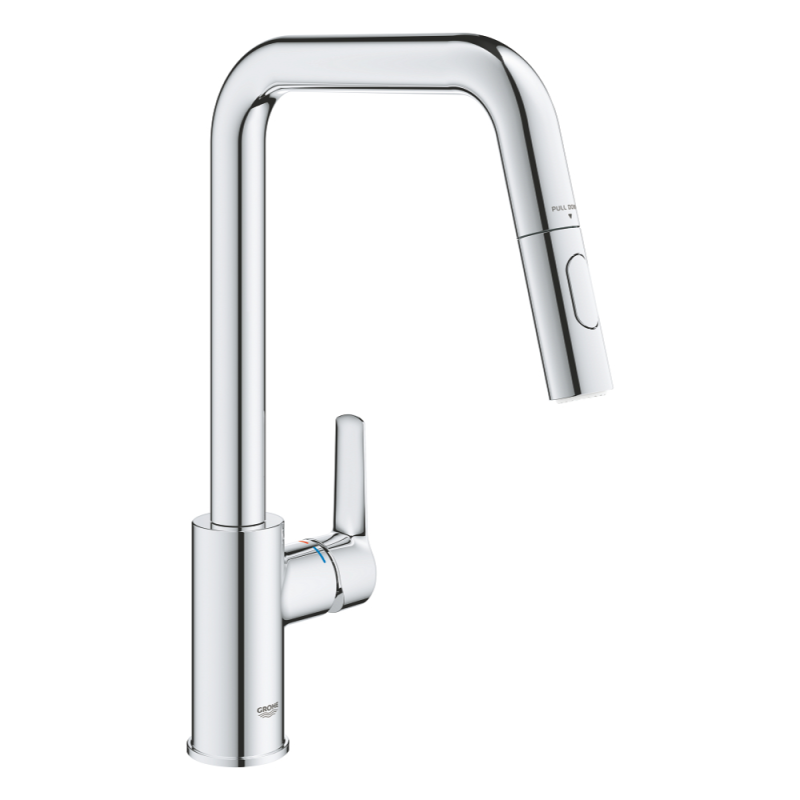 Robinet de cuisine avec douchette GROHE bec haut chromé 2 jets 