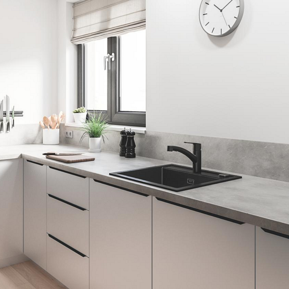 Robinet de cuisine avec douchette GROHE Start noir mat GRO6782305 | Batinea