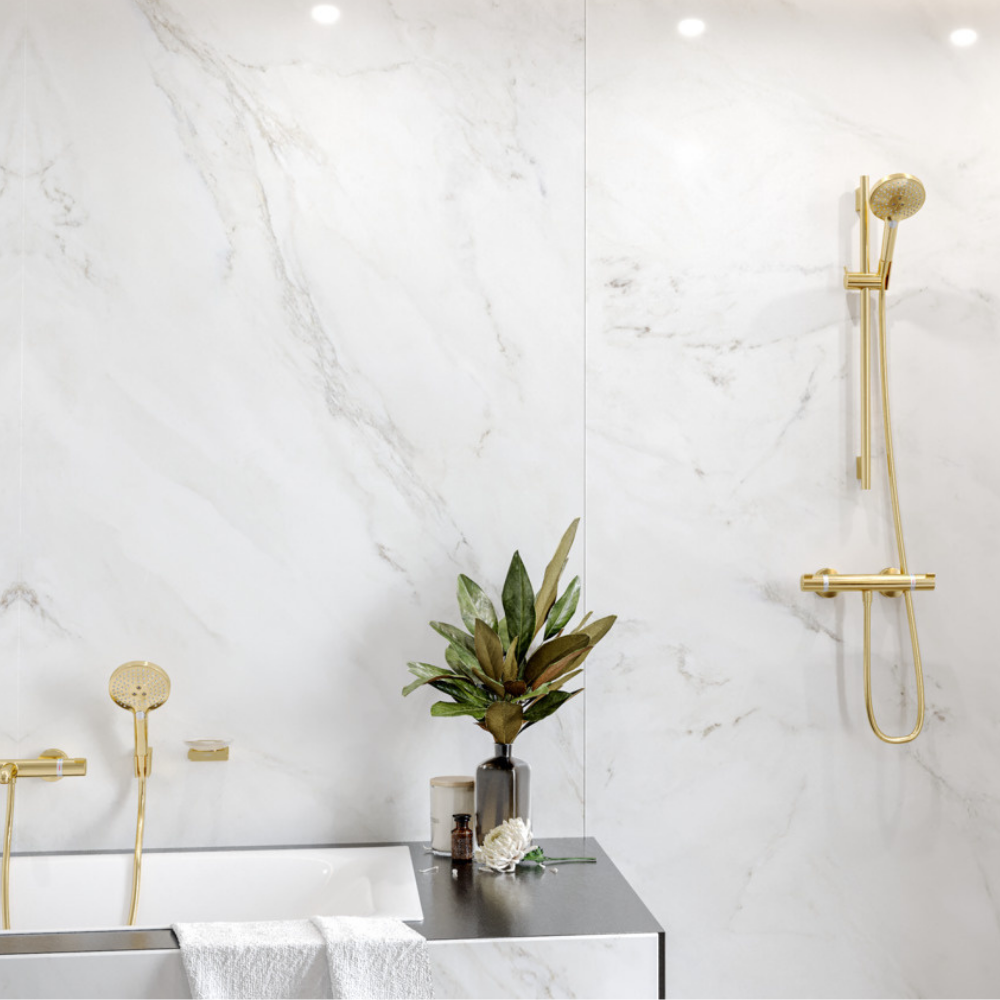 Pommeau de douche HANSGROHE Raindance Select S EcoSmart 120 3 jets + flexible de douche HANSGROHE | Batinea