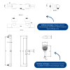 Le schéma technique du Mitigeur douche thermostatique VILLEROY ET BOCH Universal Taps & Fittings rond Chrome + Ensemble de douch