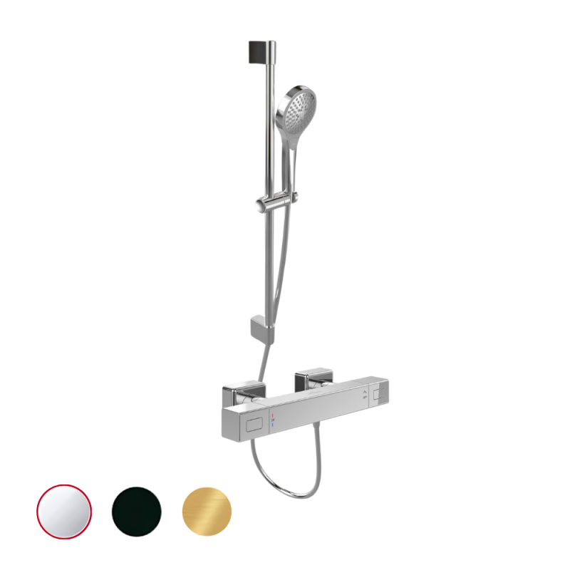Présentation du Mitigeur douche thermostatique VILLEROY ET BOCH Universal Taps & Fittings rectangle + Ensemble de douche VILLERO
