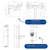 Le schéma technique du Mitigeur mécanique douche VILLEROY ET BOCH Architectura Chrome + Ensemble de douche VILLEROY ET BOCH Verv