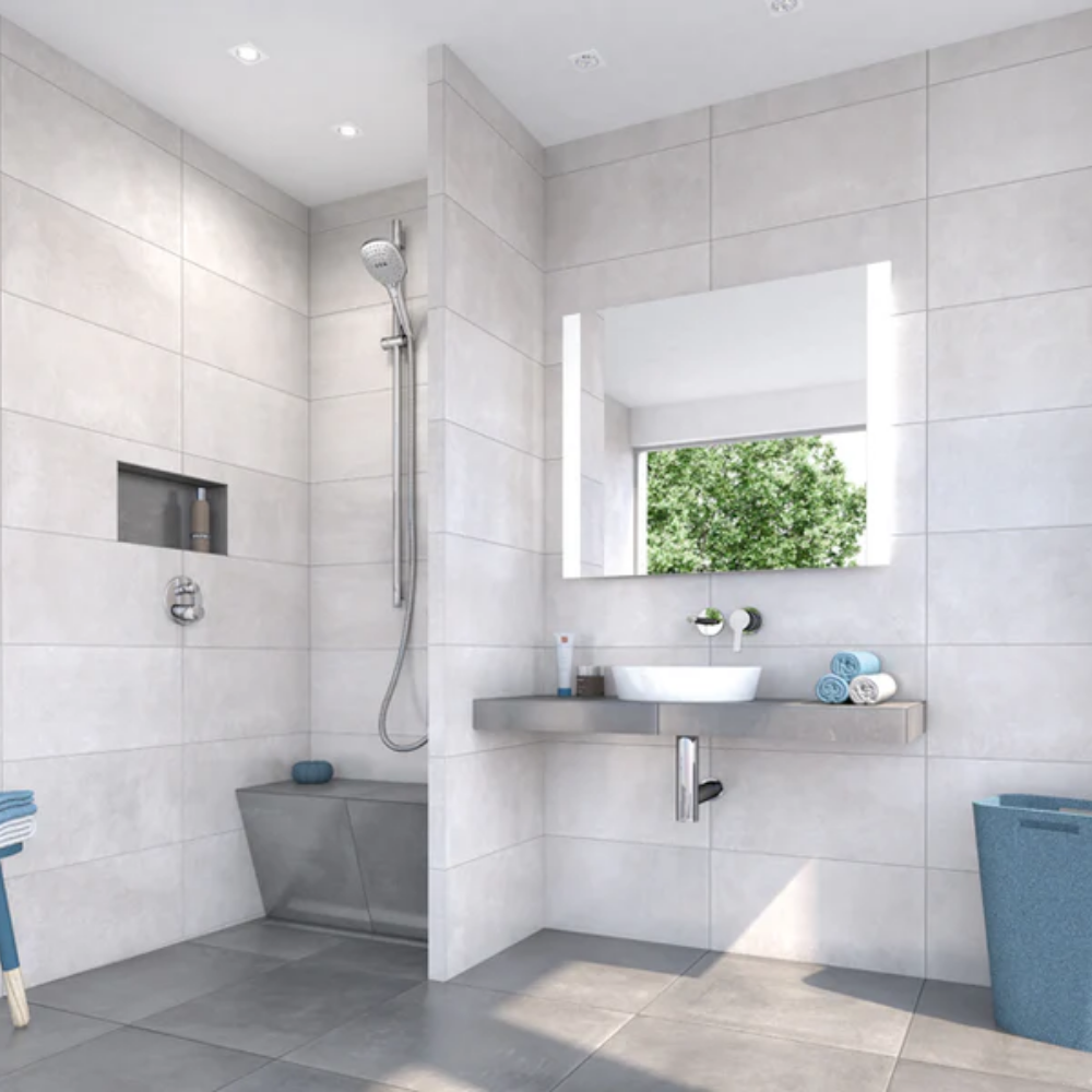 Banc de douche à carreler WEDI Sanoasa 3 assise incliné| Batinea