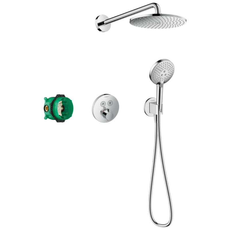 Colonne de douche thermostatique encastrée HANSGROHE ShowerSelect S chromé| Batinea