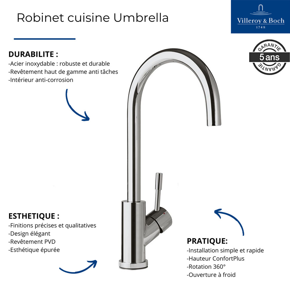 Robinet cuisine VILLEROY ET BOCH Umbrella | Batinea