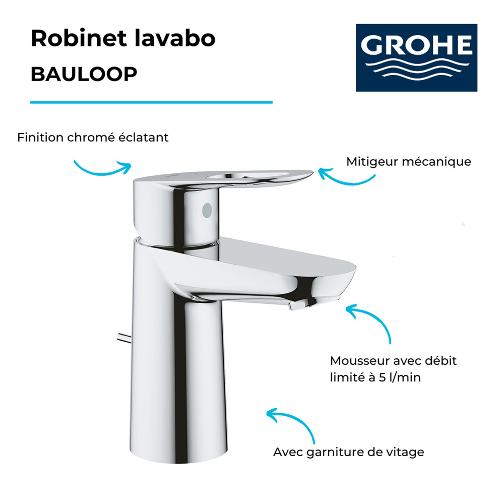 Lave main Villeroy et Boch avec Robinet pour lavabo GROHE