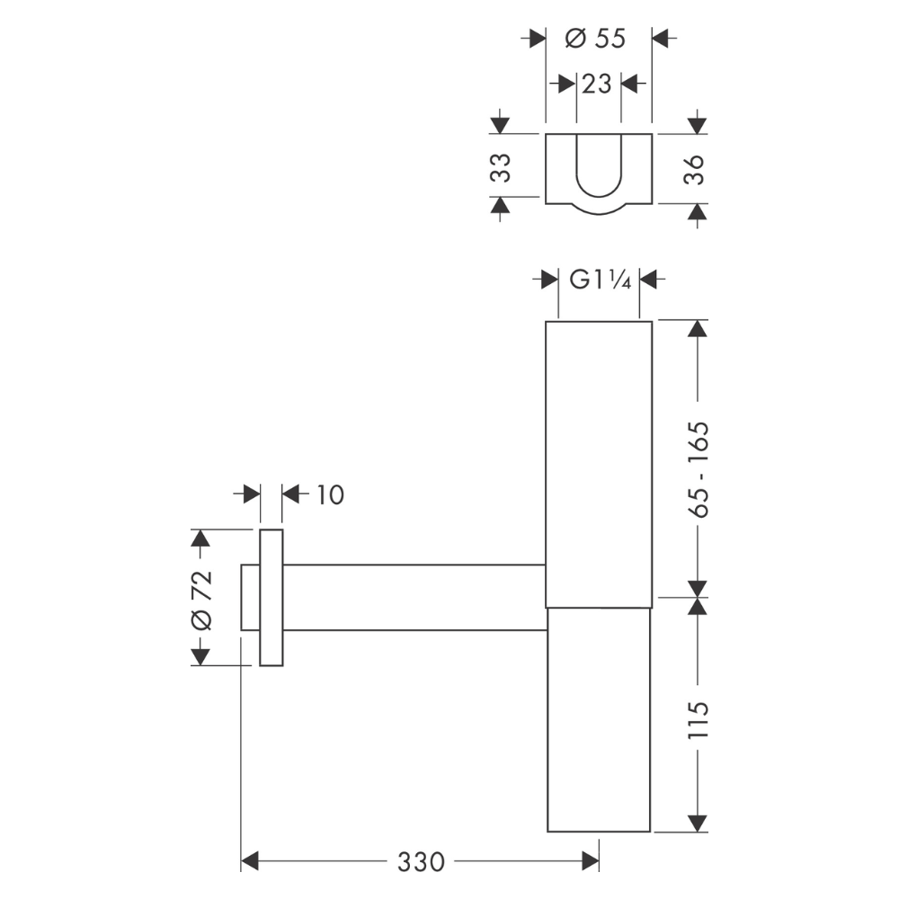 Siphon HANSGROHE design Flowstar chromé 52100000 | Batinea