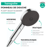 Pommeau de douche HANSGROHE Pulsify Select EcoSmart 105 3 jets + flexible de douche HANSGROHE | Batinea