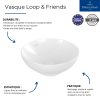 Vasque ronde à poser VILLEROY ET BOCH Loop and Friends non meulé Almond CeramicPlus 38 x 38 4A4501AM | Batinea