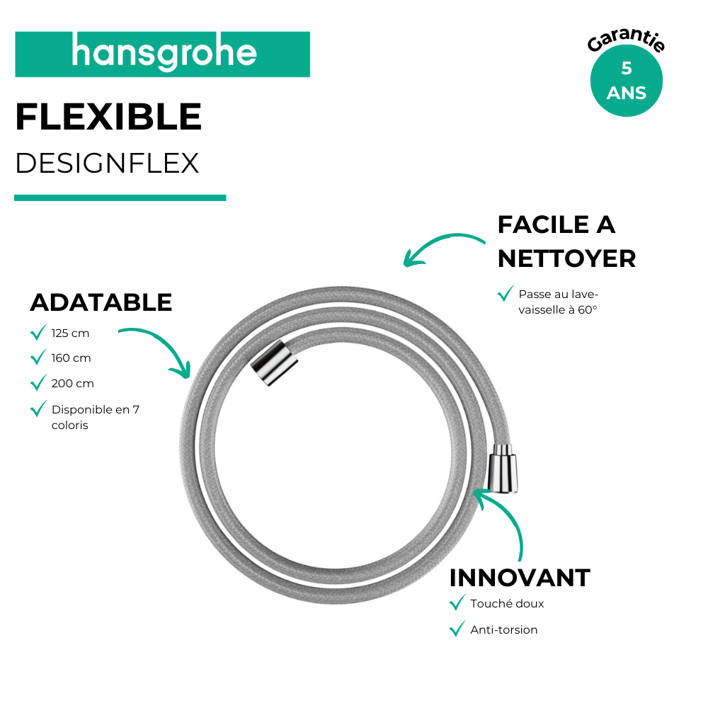 Flexible de douche HANSGROHE Designflex | Batinea