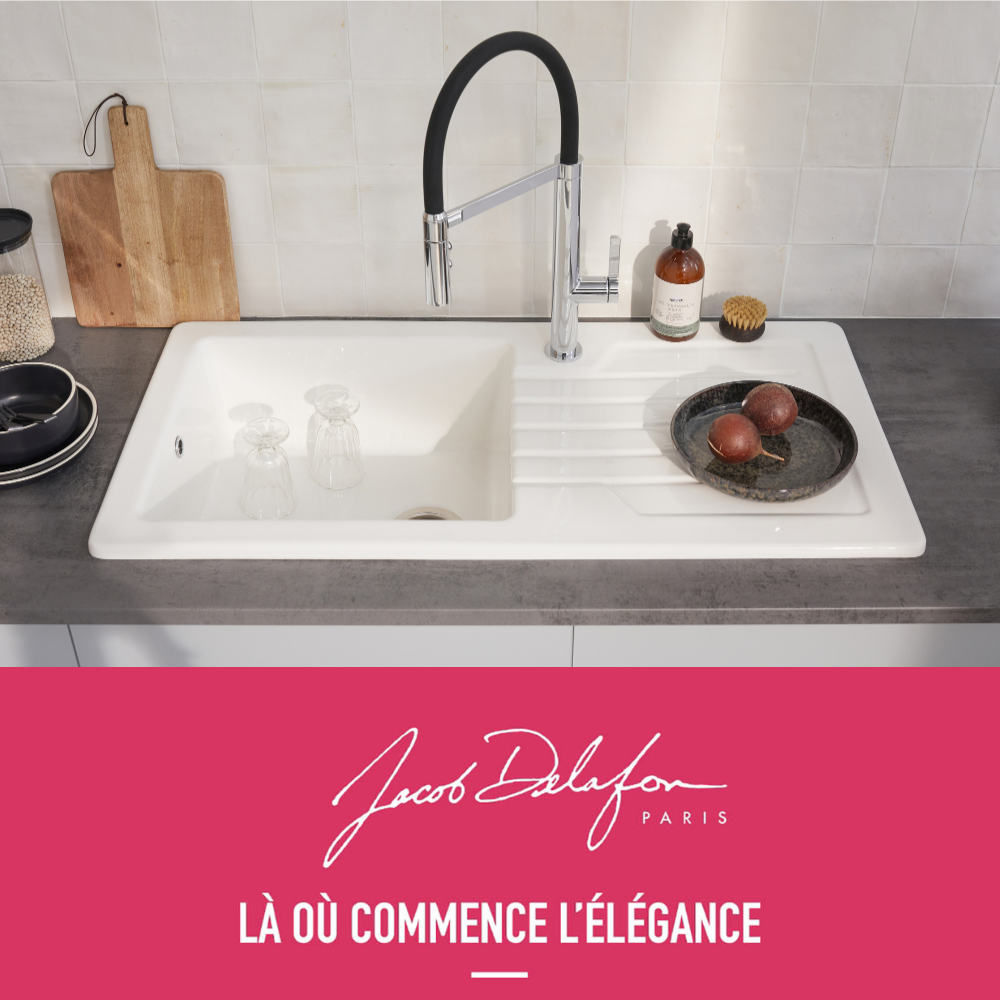 Evier à encastrer 1 bac JACOB DELAFON Gaspard zoom