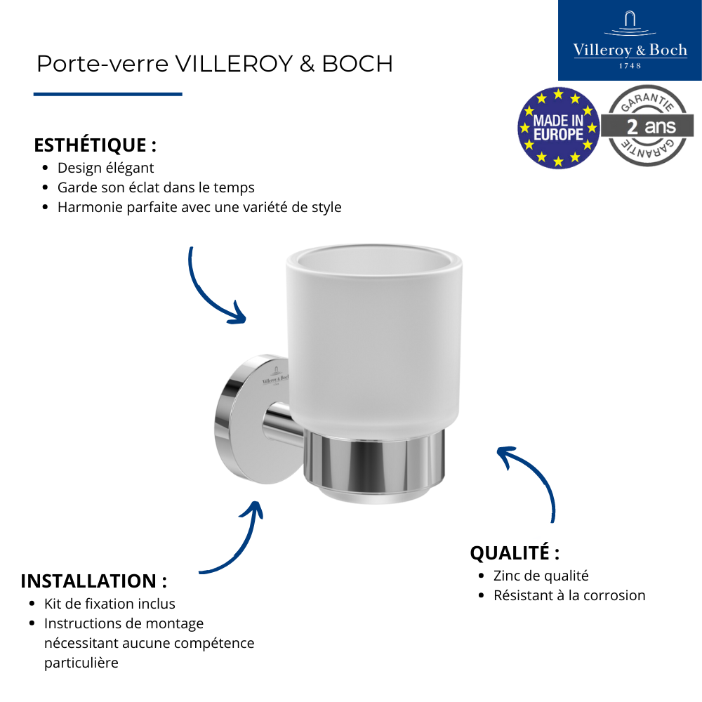 Porte-verre VILLEROY & BOCH Elements - Tender TVA15101800061 | Batinea