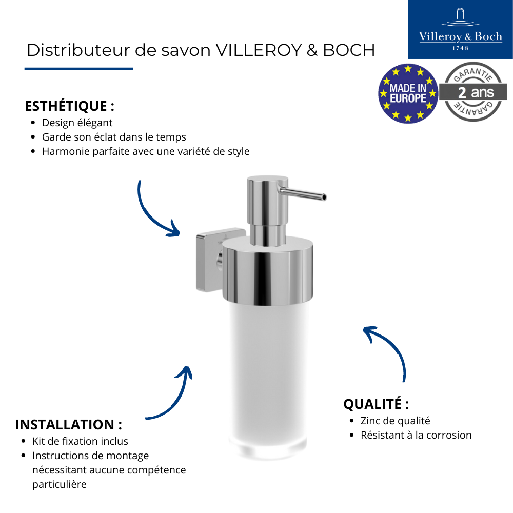 Distributeur de savon VILLEROY & BOCH Elements - Striking  | Batinea
