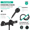 Pack mitigeur bain douche thermostatique HANSGROHE Ecostat Comfort + Flexible + Pommeau de douche Pulsify Select 3jets Relaxatio
