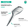 HANSGROHE Douchette 3 jets Raindance Select E Chromé 26520000