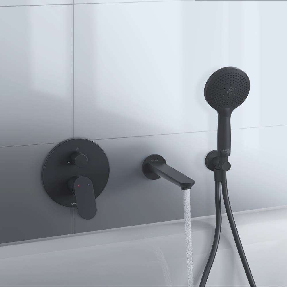 Mitigeur bain douche encastré noir mat VISUEL AMBIANCE 1