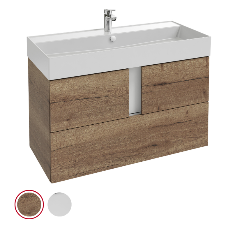  meuble simple vasque JACOB DELAFON Hector chêne tabac