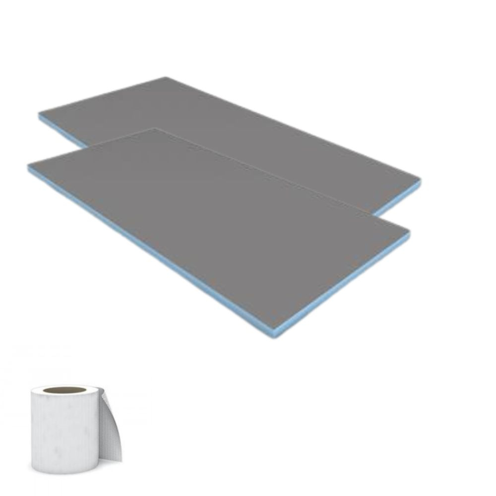 Lot de 2 panneaux de construction WEDI + bande d'étanchéité | Batinea