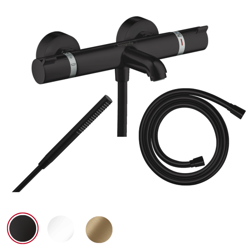 Pack mitigeur bain douche thermostatique HANSGROHE Ecostat Comfort  + Flexible + Pommeau de douche Pulsify S | Batinea
