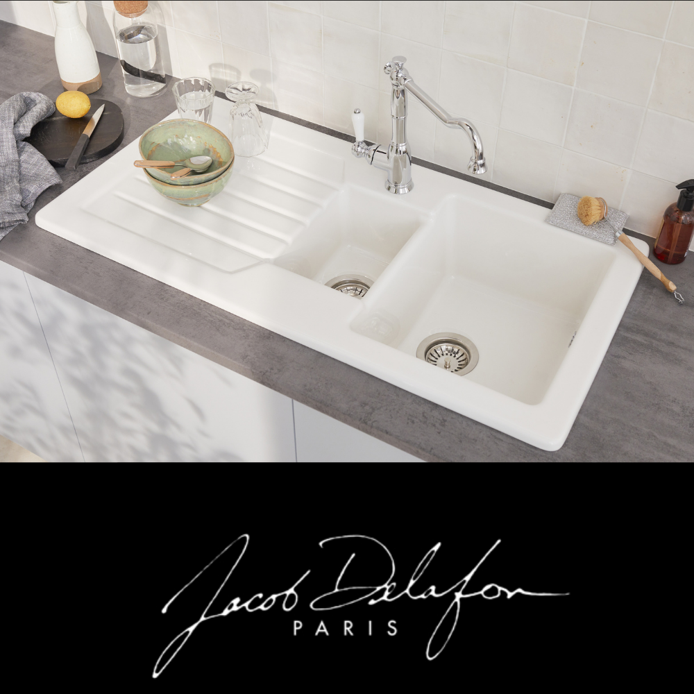 Evier JACOB DELAFON Gaspard + robinet de cuisine Louise